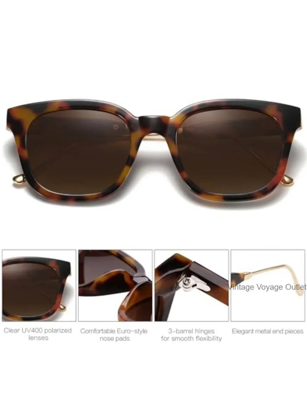 Classic Square Polarized Sunglasses UV400 Retro Trendy TAC Lenses